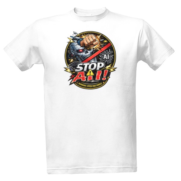 Tričko s potiskem STOP AI