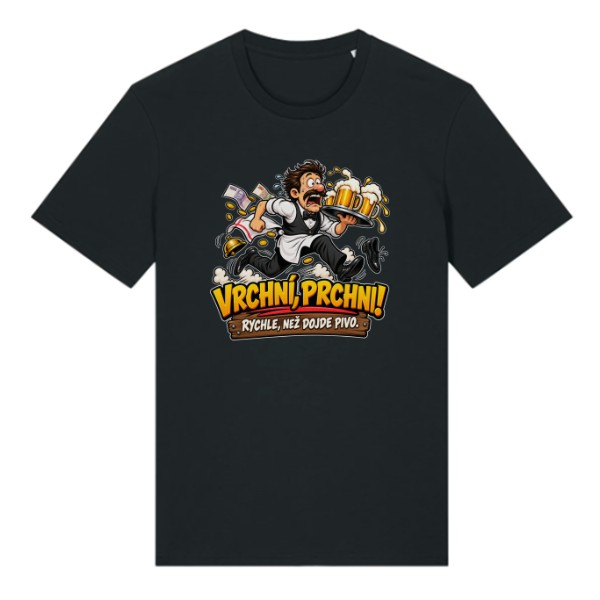 Tričko s potiskem Vrchní, prchni! - rychle, než dojde pivo